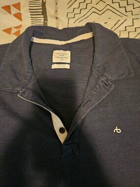 Rag & Bone large navy blue polo